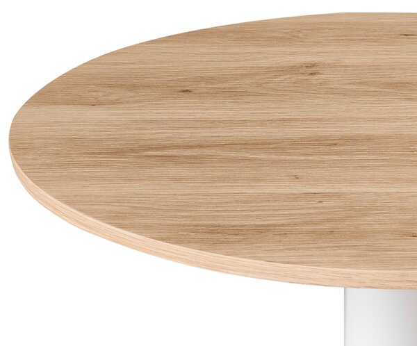 Záhradný bistro stolík svetlohnedá a biela okrúhly 60 x 60 cm vysoká kovová podnož rustikálny moderný