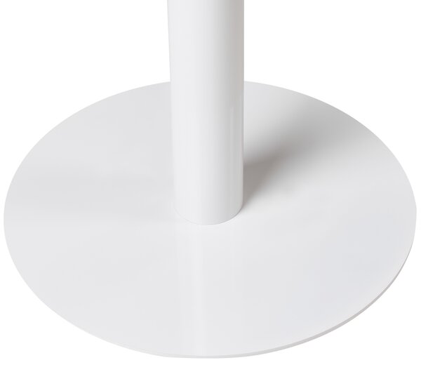 Záhradný bistro stolík svetlohnedá a biela okrúhly 60 x 60 cm vysoká kovová podnož rustikálny moderný