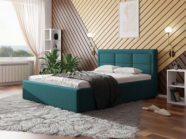 Jednolôžková posteľ s úložným priestorom a roštom 120x200 PALIGEN 2 - modrá