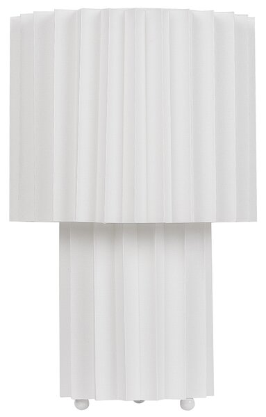 Stolná nočná lampa biela ľanový podstavec ľanové tienidlo 40 cm moderný štýl obývacia izba spálňa
