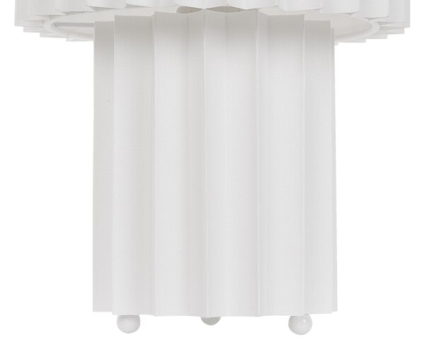 Stolná nočná lampa biela ľanový podstavec ľanové tienidlo 40 cm moderný štýl obývacia izba spálňa
