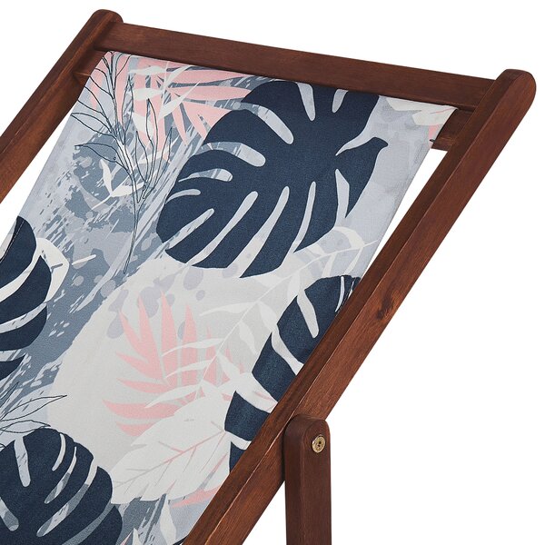 Sada 2 náhradných poťahov na záhradné ležadlo polyester 113 x 44 cm so vzorom listov