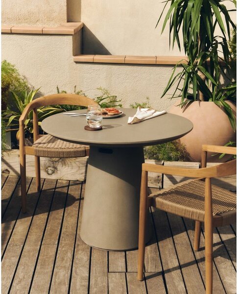 Betónový vonkajší jedálenský stôl Kave Home Itai, ⌀ 90 cm