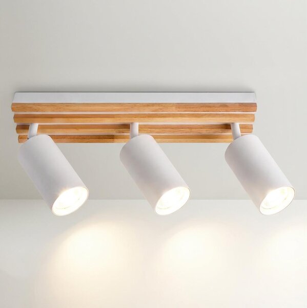 Brilagi - Bodové svietidlo SELE WOOD 3xGU10/30W/230V biela/drevo