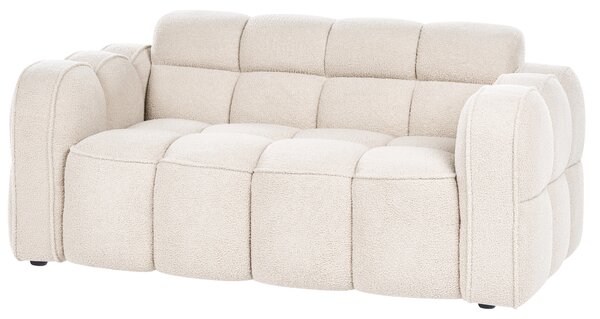 2-miestna pohovka béžová buklé čalúnenie prešívaná moderný minimalistický štýl obývacia izba