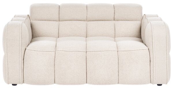 2-miestna pohovka béžová buklé čalúnenie prešívaná moderný minimalistický štýl obývacia izba