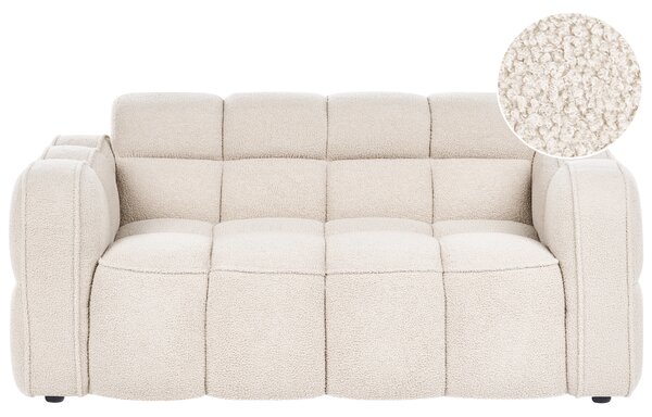 2-miestna pohovka béžová buklé čalúnenie prešívaná moderný minimalistický štýl obývacia izba