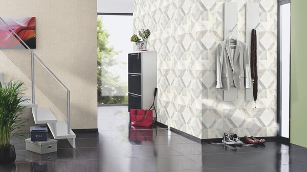 RASCH | Vliesová tapeta na stenu Unsere Besten 311921 | 0,53 x 10,05 m | šedá, béžová, biela, krémová