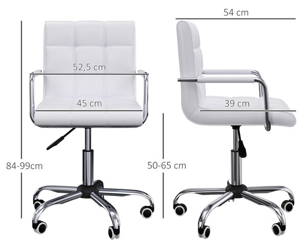 Kancelárske ergonomické kreslo HOMCOM 84-99 cm biele