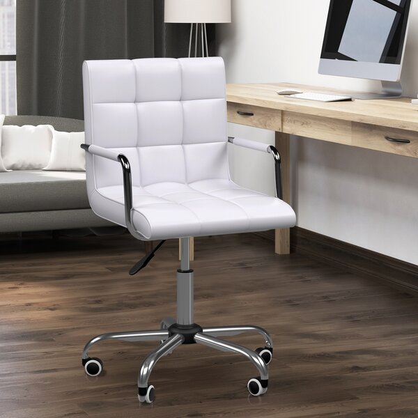 Kancelárske ergonomické kreslo HOMCOM 84-99 cm biele
