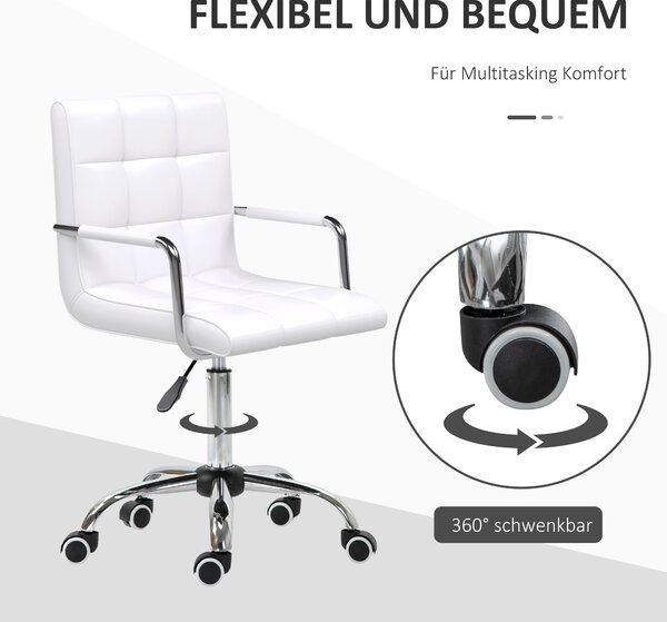 Kancelárske ergonomické kreslo HOMCOM 84-99 cm biele