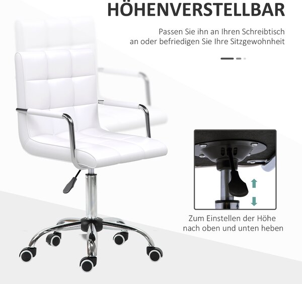 Kancelárske ergonomické kreslo HOMCOM 84-99 cm biele