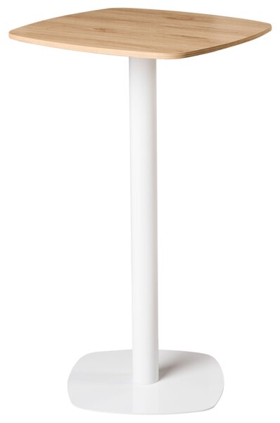 Záhradný bistro stolík svetlohnedá a biela štvorcový 60 x 60 cm vysoká kovová podnož rustikálny moderný