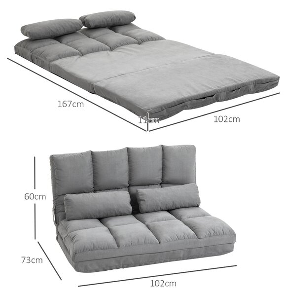 HOMCOM Polohovateľné kreslo s 3 polohami 102x73x60cm sivé