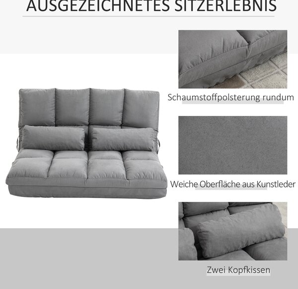 HOMCOM Polohovateľné kreslo s 3 polohami 102x73x60cm sivé