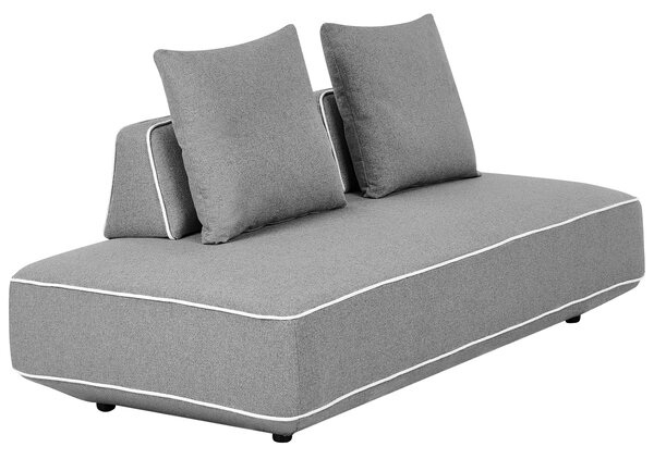 Leňoška sivá látkové čalúnenie s vankúšmi moderný minimalistický štýl obývacia izba
