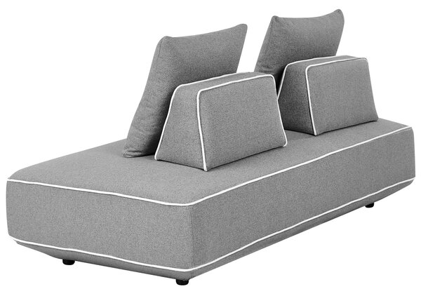 Leňoška sivá látkové čalúnenie s vankúšmi moderný minimalistický štýl obývacia izba