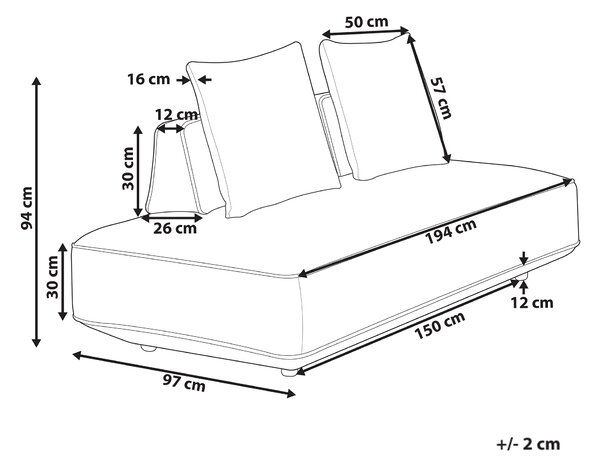 Leňoška svetlobéžová látkové čalúnenie s vankúšmi moderný minimalistický štýl obývacia izba