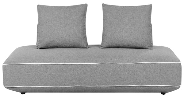 Leňoška sivá látkové čalúnenie s vankúšmi moderný minimalistický štýl obývacia izba