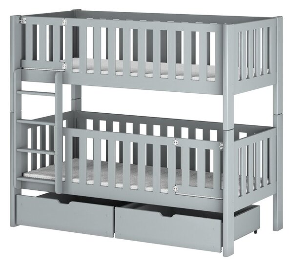 Poschodová posteľ s úložným priestorom EVANTIA - 80x180, šedá