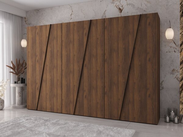 Mirjan24 Moderná skriňa Grelipt 300 cm, Farby: dub artisan / dub artisan + zlatá 5903211531941