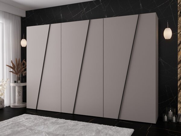 Mirjan24 Moderná skriňa Grelipt 300 cm, Farby: dub artisan / dub artisan + zlatá 5903211531941