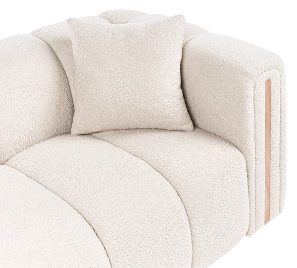2-miestna pohovka béžová buklé čalúnenie zaoblený organický tvár moderný minimalistický štýl obývacia izba