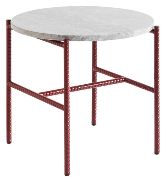 Odkladací stolík Rebar, Ø45x40, Red + Grey Marble – HAY