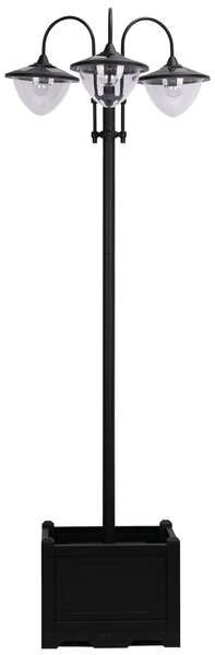 OUTSUNNY Solárna záhradná lampa s 3 hlavami a podstavcom na kvetináč, vodotesná, nerezová oceľ, 60x55x189cm| Aosom