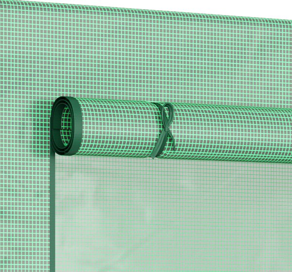 OUTSUNNY Prenosný úložný box s rolovacími dverami 200 x 76 x 168 cm zelený