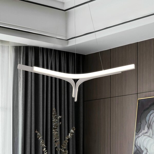 LED závesné svietidlo Alta, strieborná, Ø 70 cm, kov, Chrómová / strieborná, Obývacia izba / jedáleň, Hliník, Moderný, Závesné svietidlo