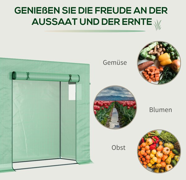 OUTSUNNY Prenosný úložný box s rolovacími dverami 200 x 76 x 168 cm zelený