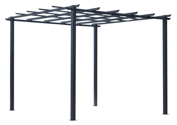OUTSUNNY Kovová voľne stojaca záhradná pergola 250 x 230 x 250 cm čierna