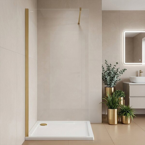 Hydrosan Sprchová zastena Walk-in SH07A GL BR 70 zlatá kartáčovaná - bez vaničky