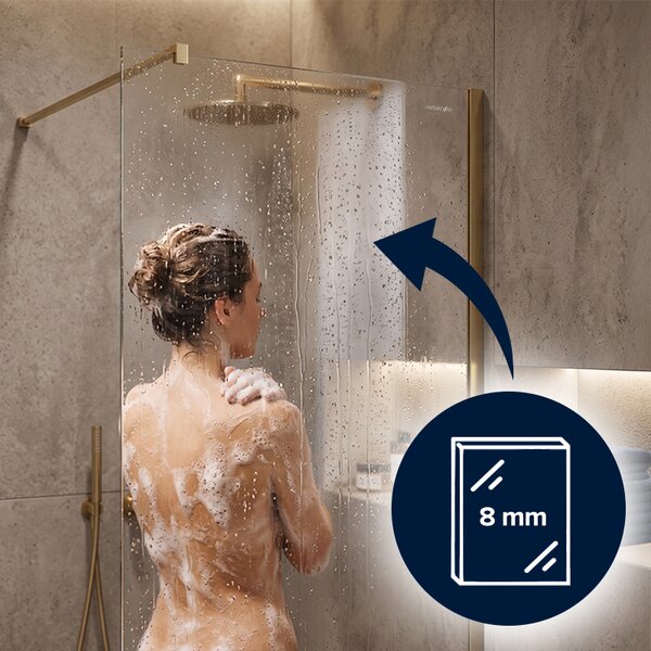 Hydrosan Sprchová zastena Walk-in SH07A GL BR 70 zlatá kartáčovaná - bez vaničky