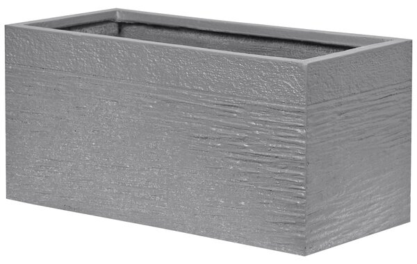 Kvetináč sivý zmes hliny a vlákien 50 x 23 x 24 cm obdĺžnikový tvar moderný štýl interiér exteriér