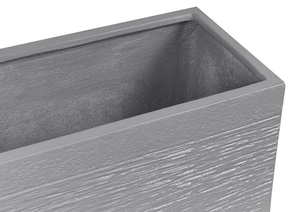 Kvetináč sivý zmes hliny a vlákien 50 x 23 x 24 cm obdĺžnikový tvar moderný štýl interiér exteriér