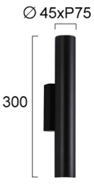 LED vonkajšie nástenné svietidlo City, výška 30 cm, čierna, kovová, Čierna, Hliník, Moderný, Nástenné svietidlo