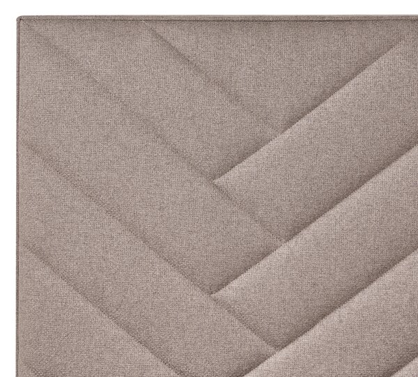 Kontinentálna posteľ s úložným priestorom sivobéžová látkové čalúnenie 160 x 200 cm moderný štýl spálňa
