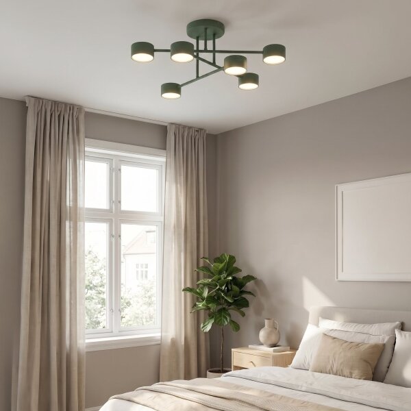 Prisadený luster HALO 6xGX53/10W/230V zelený