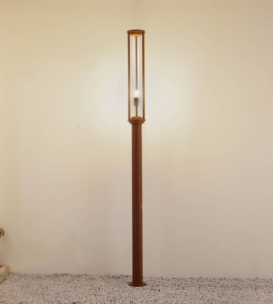 Lucande vonkajšie svietidlo Alivaro, farba hrdze, 220 cm, IP65, Hnedá / hrdzavá, Hliník, Moderný, Osvetlenie príjazdovej cesty