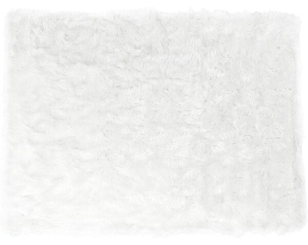 Prikrývka na posteľ biela 150 x 200 cm umelá kožušinová deka textilné doplnky do spálne