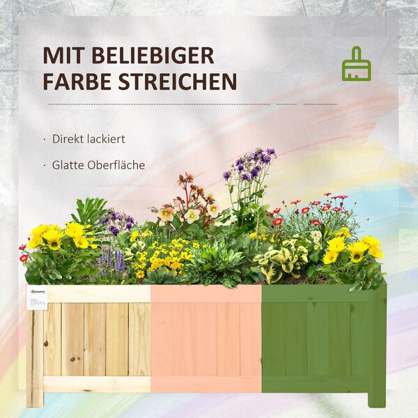 OUTSUNNY Skladací vonkajší box z masívneho dreva 70 x 25 x 30 cm svetlé drevo