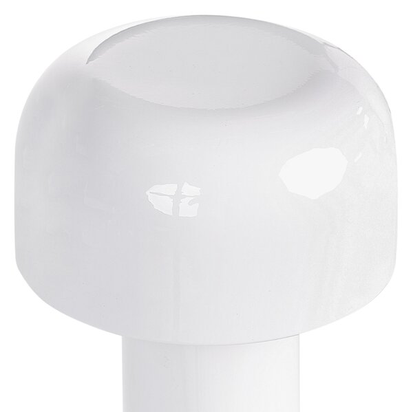 Stolná lampa biela železo s dotykovým vypínačom nabíjanie cez USB kábel bezdrôtová moderný štýl interiér exteriér