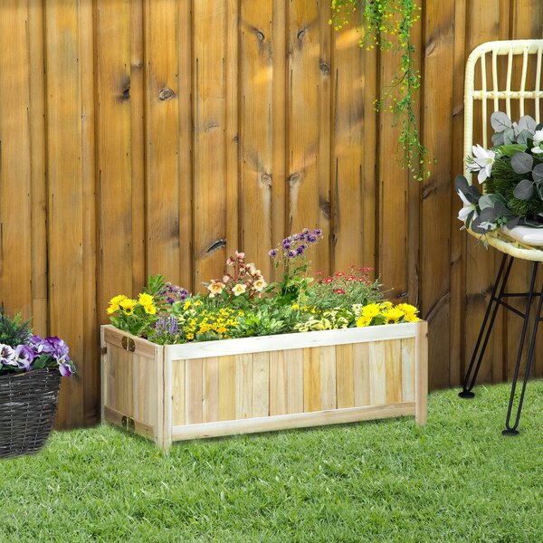 OUTSUNNY Skladací vonkajší box z masívneho dreva 70 x 25 x 30 cm svetlé drevo