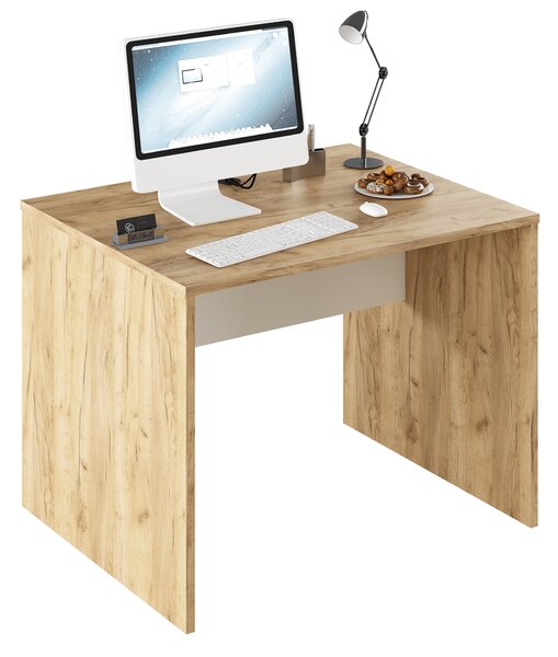 TEMPO PC stôl, dub artisan/biela, RIOMA TYP 12