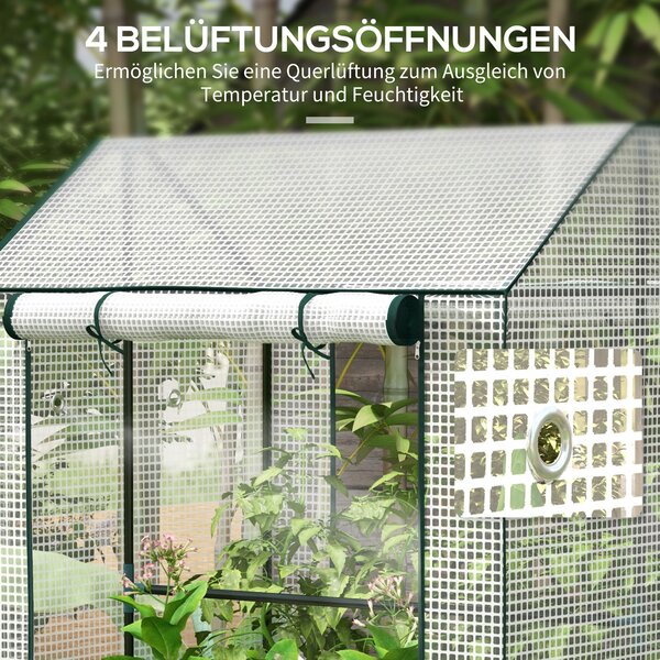 OUTSUNNY Foliovník na paradajky 100 x 150 x 80 cm biely