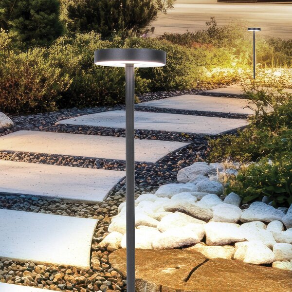 Viokef LED lampa s päticou Tango tmavošedá Výška 50 cm Kov, zemný kolík, Čierna, Hliník, Moderný, Vonkajčie stĺpové osvetlenie
