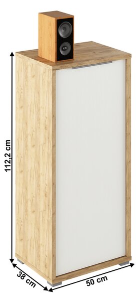 KONDELA Skrinka, dub artisan/biela, RIOMA TYP 10