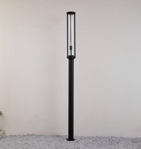 Lucande vonkajšie svietidlo Alivaro, čierne, 220 cm, IP65, Čierna, Hliník, Moderný, Osvetlenie príjazdovej cesty